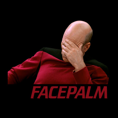 Star Trek: The Next Generation Facepalm 15 oz Black Mug