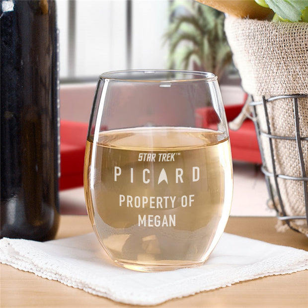 Star Trek: Picard Property Of Personalized Stemless Wine Glass