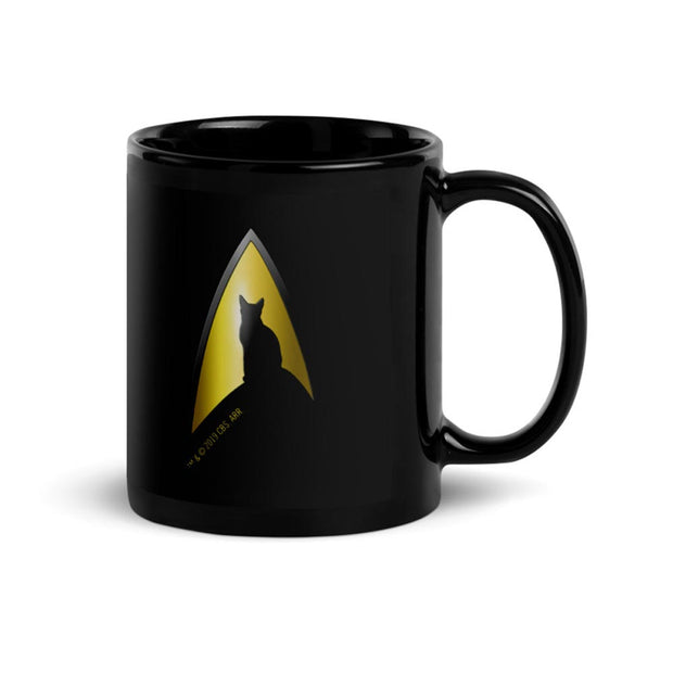 Star Trek: The Original Series Cat Captain Kirk Portrait Black Mug