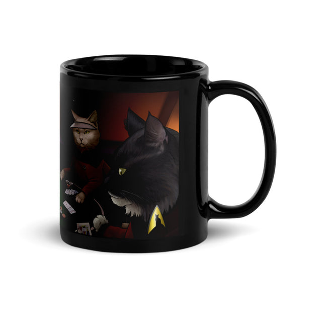 Star Trek: The Next Generation Poker Cats 11 oz Black Mug | Star Trek Shop