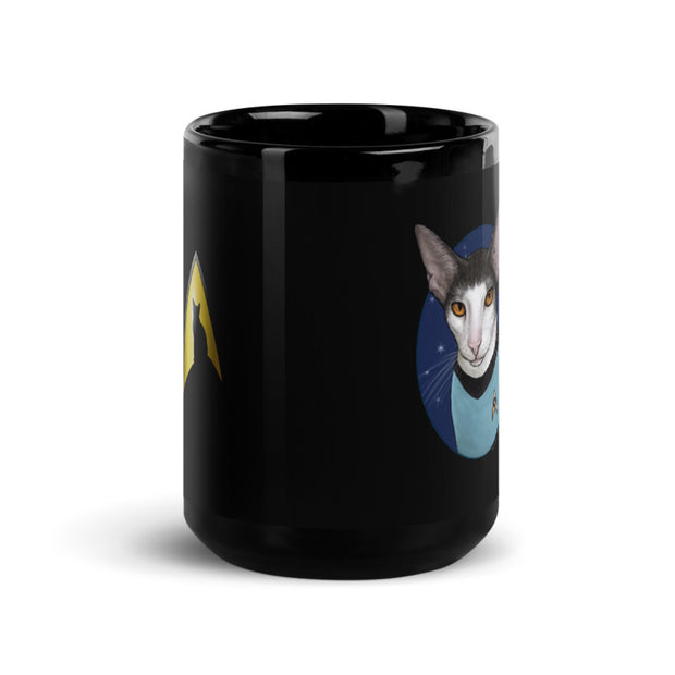 Star Trek: The Original Series Spock Cat Portrait Black Mug